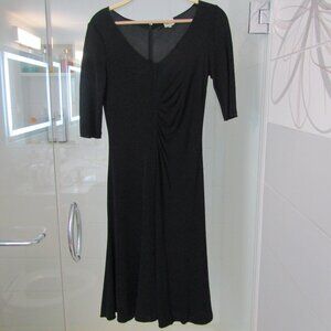 GIORGIO ARMANI Lightweight Black Knit Dress with Short Sleeves--Size 6